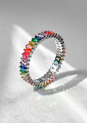 Каблучка фіаніт Срібло 925° (родій) PM131