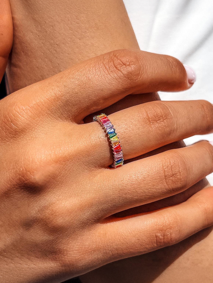 Pierścionek cyrkonia Srebro 925° (rod) PM131