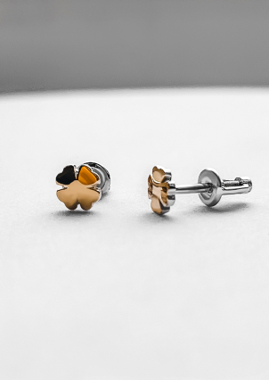 Сережки без вставок Срібло 925° золото 375° 365с