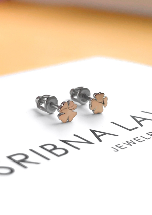 Сережки без вставок Срібло 925° золото 375° 365с