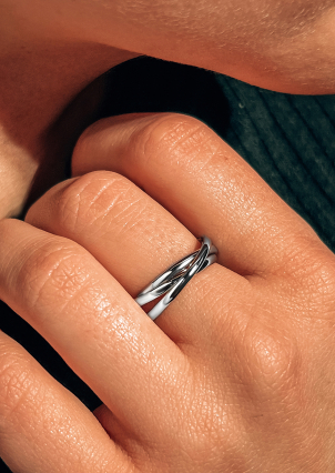 Каблучка без вставок Срібло 925° (родій) GSR28227