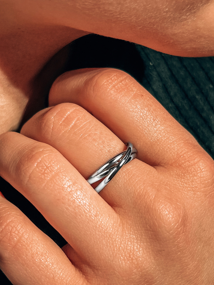 Pierścionek bez wkładek Srebro 925° (rod) GSR28227