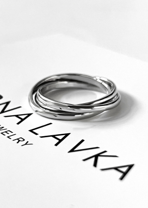 Каблучка без вставок Срібло 925° (родій) GSR28227