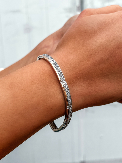 Браслет фіаніт Срібло 925° золото 375° 000414б