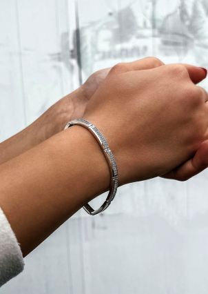 Браслет фіаніт Срібло 925° золото 375° 000414б