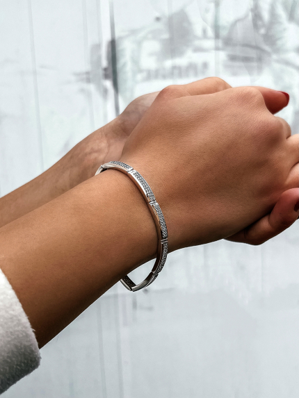 Браслет фіаніт Срібло 925° золото 375° 000414б