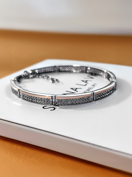 Браслет фіаніт Срібло 925° золото 375° 000414б