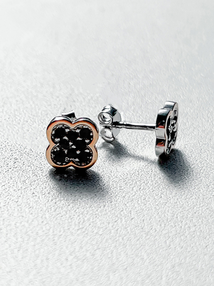 Сережки фіаніт Срібло 925° золото 375° 000958ч