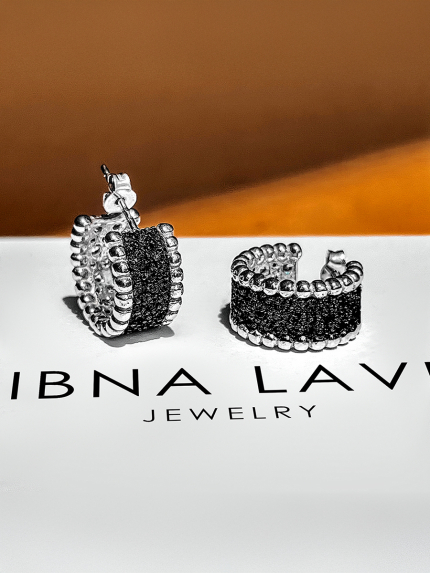 Cyanite earrings Silver 925° (rhodium) 000866ch