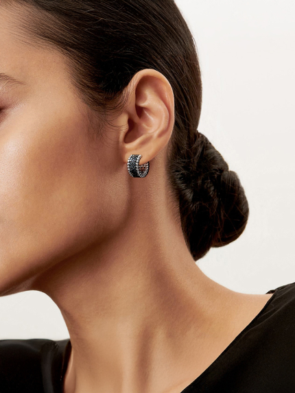 Cyanite earrings Silver 925° (rhodium) 000866ch