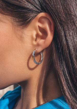 Сережки фіаніт Срібло 925° золото 375° 000647