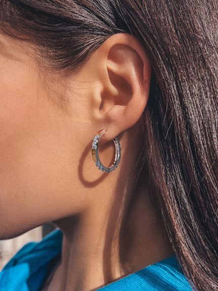 Сережки фіаніт Срібло 925° золото 375° 000647