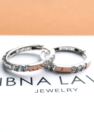 Сережки фіаніт Срібло 925° золото 375° 000647