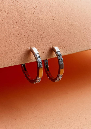 Сережки фіаніт Срібло 925° золото 375° 000647