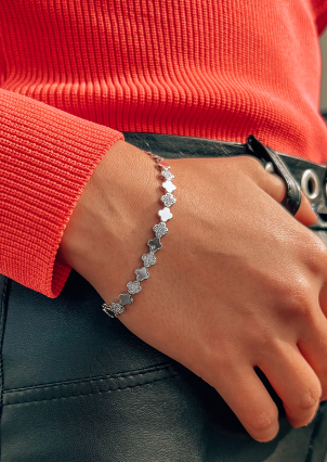 Браслет фіаніт Срібло 925° (родій) 662045