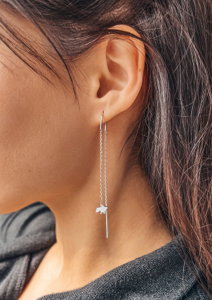 Сережки без вставок Срібло 925° (родій) 126730