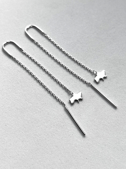 Kolczyki bez wkładek Srebro 925° (rod) 126730