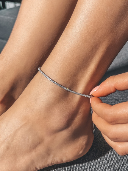 Браслет Фіаніт (5А) Срібло 925° (родій) 957761