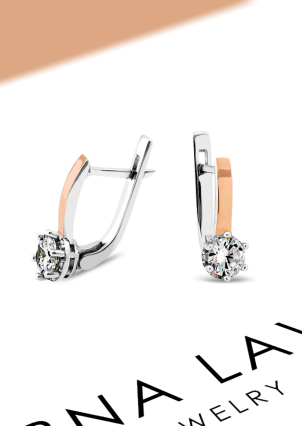 Сережки фіаніт Срібло 925° золото 375° 000848