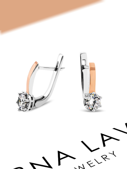 Kolczyki cyjanitowe Srebro 925° Złoto 375° 000848