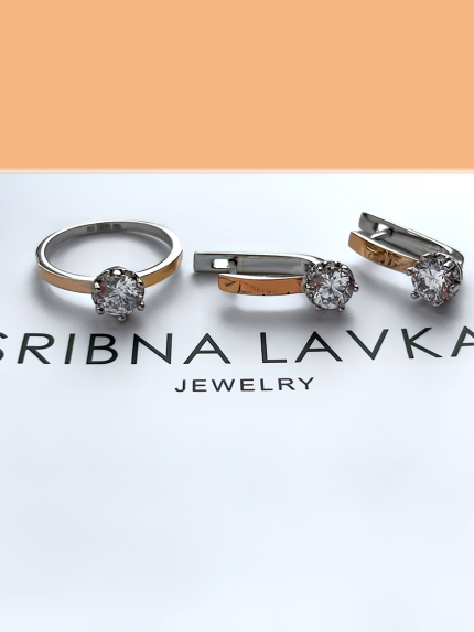 Kolczyki cyjanitowe Srebro 925° Złoto 375° 000848