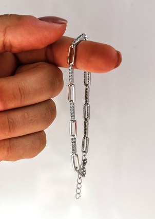 Браслет фіаніт Срібло 925° золото 375° 001009