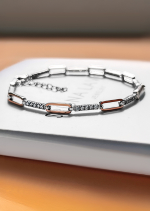 Браслет фіаніт Срібло 925° золото 375° 001009