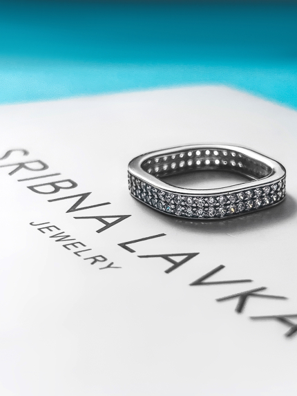 Каблучка фіаніт Срібло 925° (родій) 001160