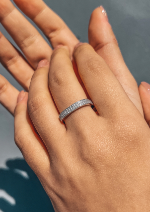 Каблучка фіаніт Срібло 925° (родій) 001160