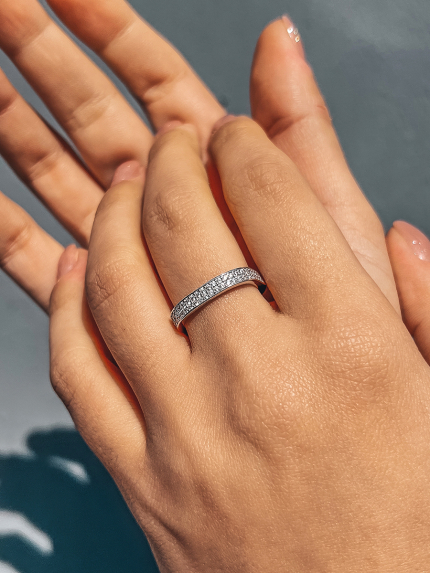 Каблучка фіаніт Срібло 925° (родій) 001160