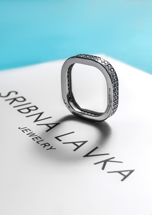 Каблучка фіаніт Срібло 925° (родій) 001160