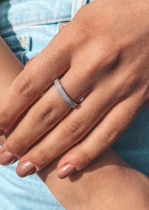 Каблучка фіаніт Срібло 925° (родій) 001160