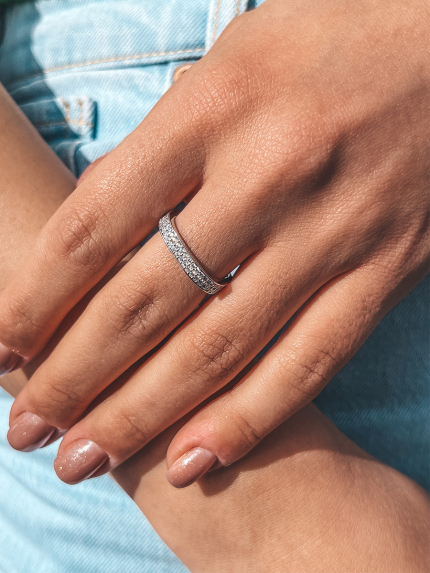 Каблучка фіаніт Срібло 925° (родій) 001160