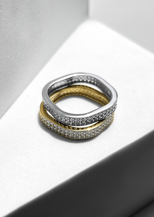 Каблучка фіаніт Срібло 925° (родій) 001160