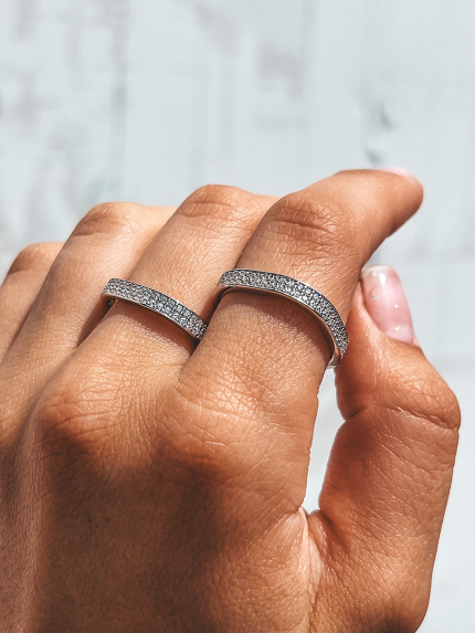 Каблучка фіаніт Срібло 925° (родій) 001160