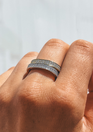 Каблучка фіаніт Срібло 925° (родій) 001160