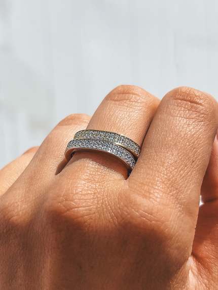 Каблучка фіаніт Срібло 925° (родій) 001160