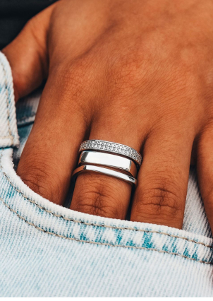 Каблучка фіаніт Срібло 925° (родій) 001160