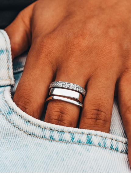 Каблучка фіаніт Срібло 925° (родій) 001160