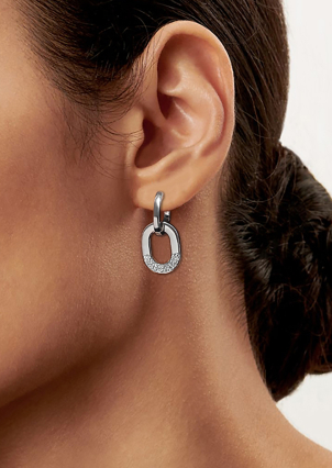 Сережки фіаніт Срібло 925° (родій) 001025