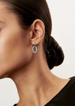 Сережки фіаніт Срібло 925° (родій) 001025