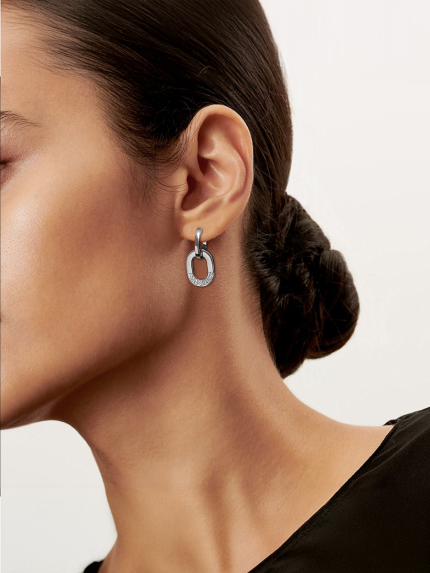 Сережки фіаніт Срібло 925° (родій) 001025