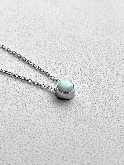 Кольє опал Срібло 925° (родій) кл2опб/415