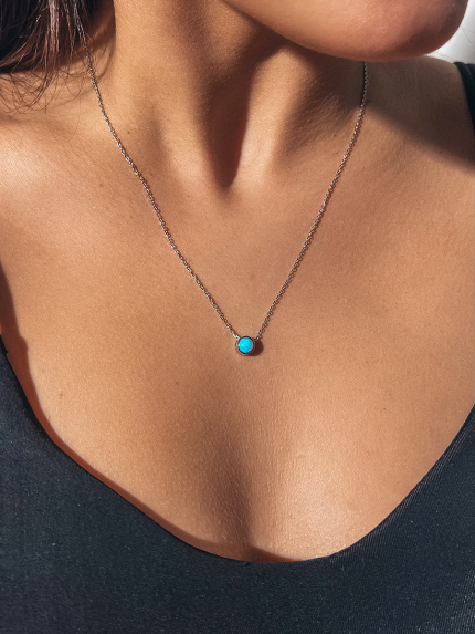 Кольє опал Срібло 925° (родій) кл2опг/415