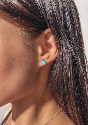 Сережки опал Срібло 925° (родій) ск2опг/1184