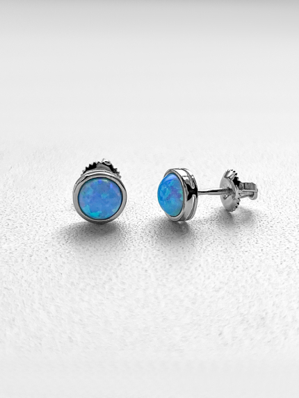 Сережки опал Срібло 925° (родій) ск2опг/1184