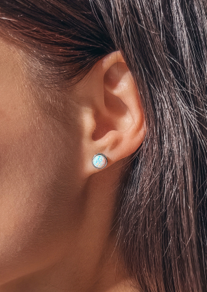 Сережки опал Срібло 925° (родій) ск2опб/1184