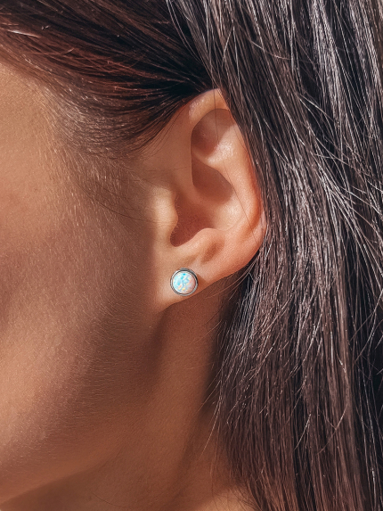 Сережки опал Срібло 925° (родій) ск2опб/1184