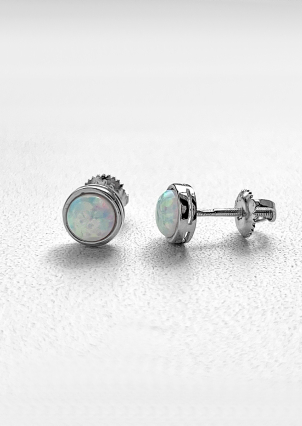 Сережки опал Срібло 925° (родій) ск2опб/1184