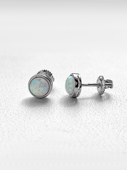 Сережки опал Срібло 925° (родій) ск2опб/1184